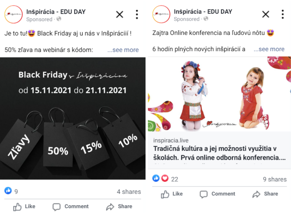 Prehľad bannerov pre Facebook Ads z vlastnej tvorby klientky